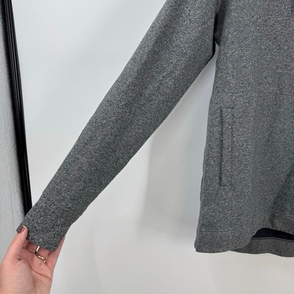 Lululemon Split Pullover Hoodie Sweatshirt Womens 6 Heathered Gray Black - Picture 4 of 8